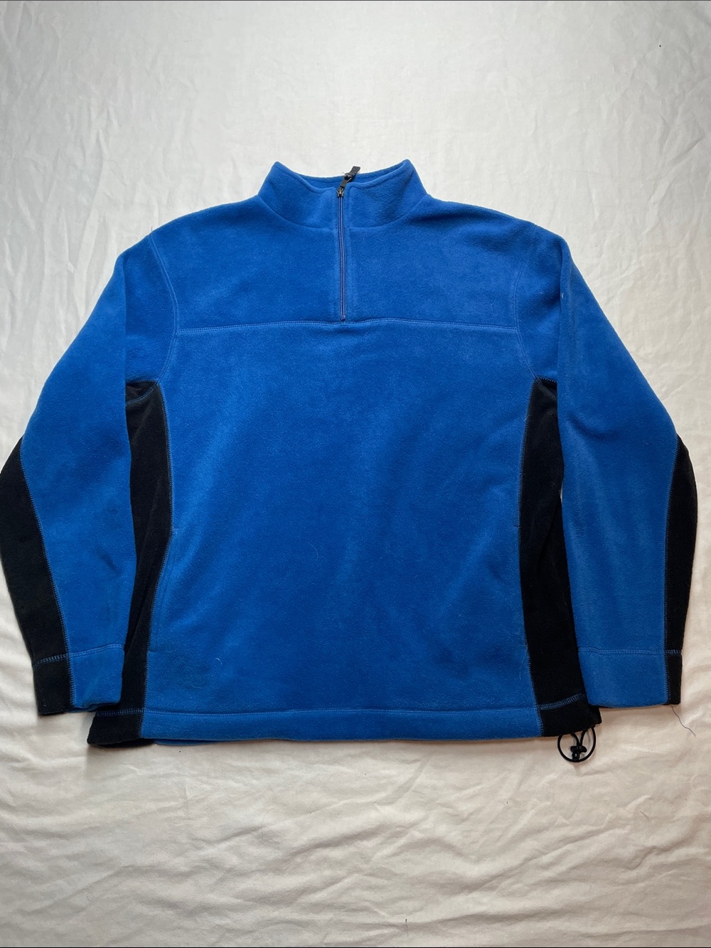 GAP Blue Half-Zip Fleece Pullover with Pockets and Black Panels